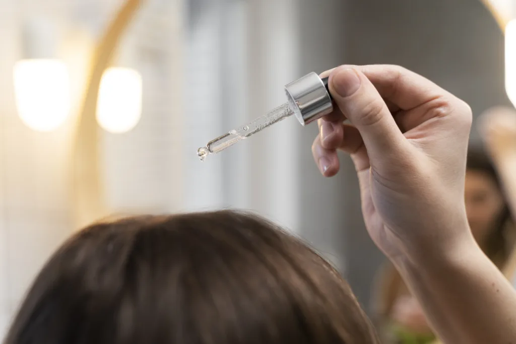 Applying Oil on Scalp